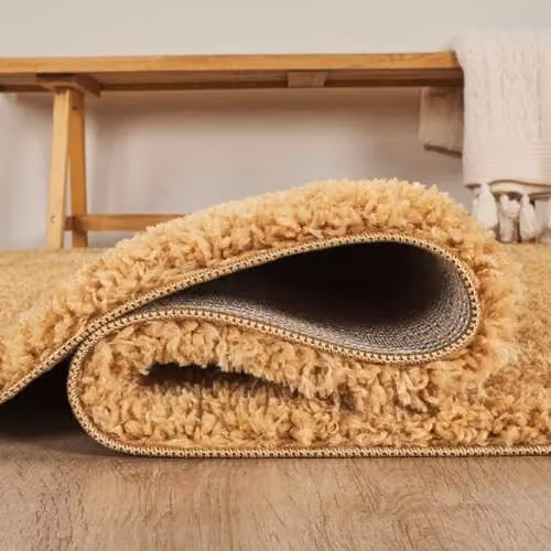 Desire Rugs Ainsley Plain Modern Shaggy Area Rug, Gold, W: 290 cm, D: 40 cm – 2