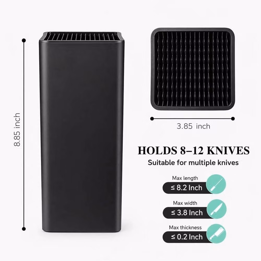 FORGEVIO Black Non-Slip Square Block Holder with Scissors Slot – 2
