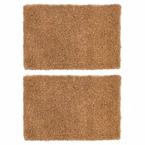 Nicola Spring Handmade Coir Door Mats, Pack of 2, Brown and Beige, W: 60 cm, D: 40 cm – 1