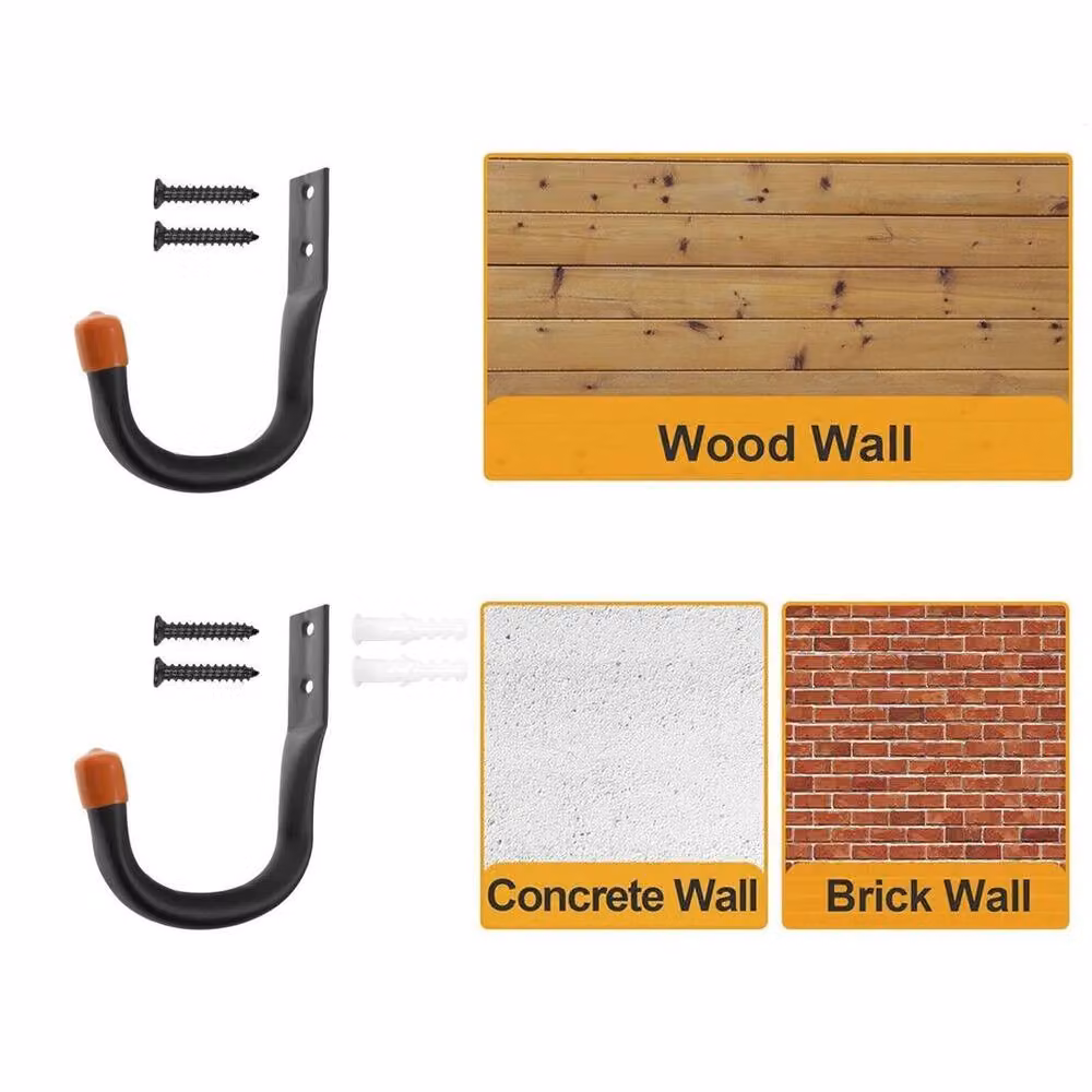 SPETLEK 12 Pack Black Metal Garage Wall Storage Hooks – 4