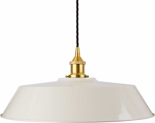 SE Home Chancery Large Dome Pendant Light in White and Polished Brass