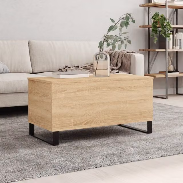 Berkfield Home Sonoma Oak Coffee Table in Brown, W: 90 cm, D: 44.5 cm, H: 45 cm – 1