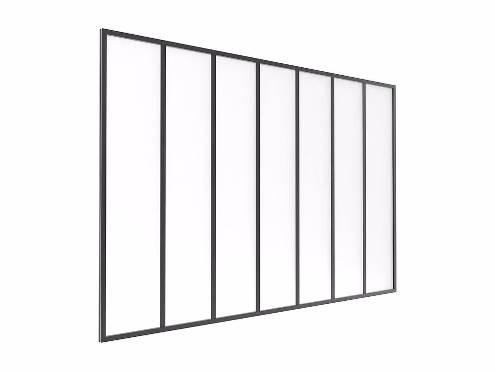 Vente-unique Studio Aluminium and Frosted Glass Roof in Black, W: 210 cm, H: 130 cm – 2