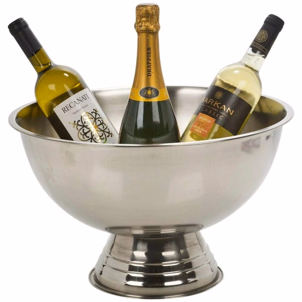 VOGREX Large Stainless Steel Party Bowl in Silver – 2