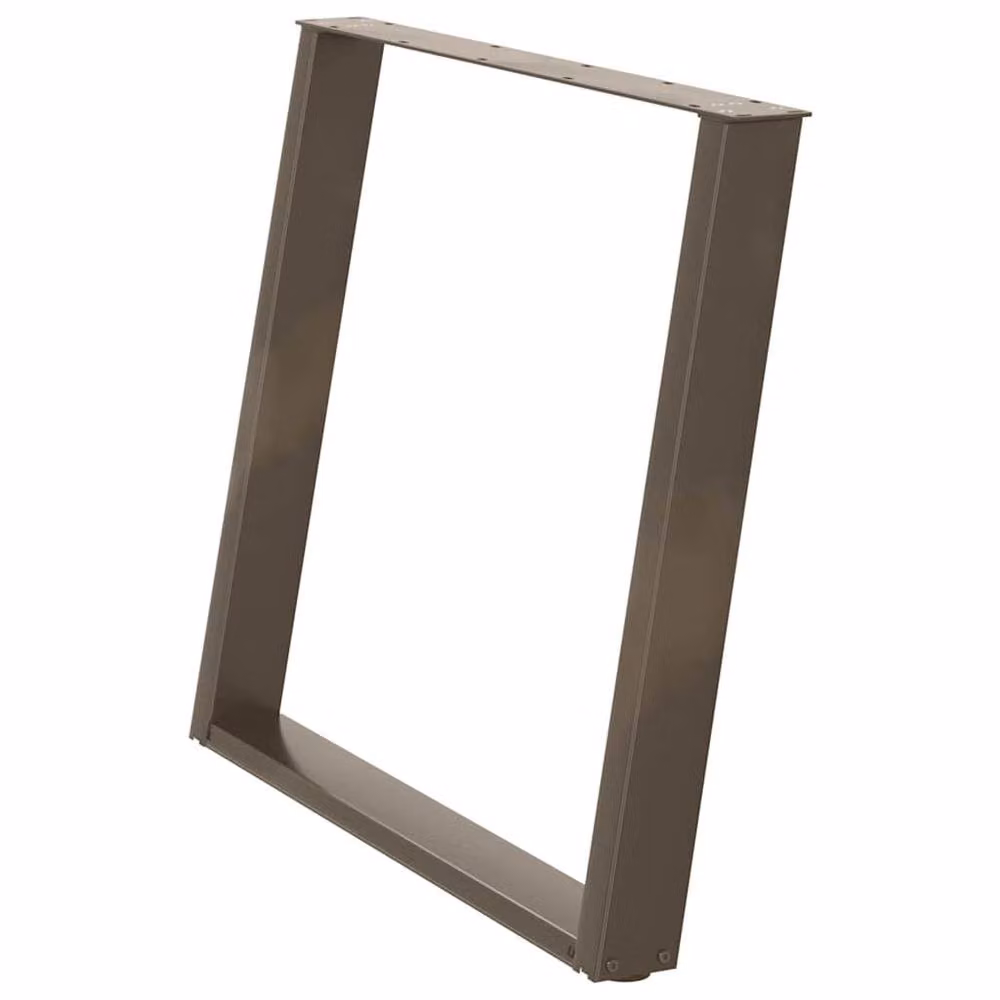 Berkfield Home Modern vidXL U-Shaped Dining Table Legs, 2 Pieces, Brown Steel, H: 72.5 cm, W: 80 cm – 2