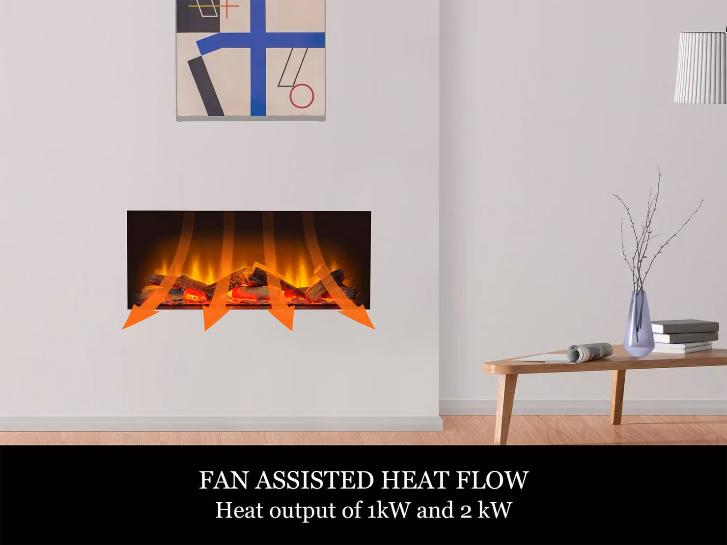 Acantha Aspire 75 Fully Inset Media Wall Electric Fire in Black – 4