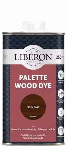 Liberon Palette Water Based Wood Dye in Dark Oak, Brown, 250ml