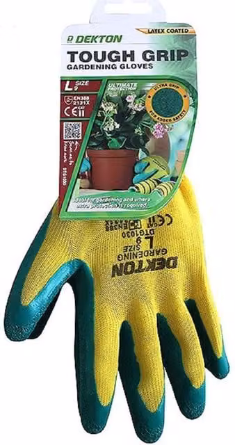 Dekton Tough Grip Gardening Gloves in Yellow, Large