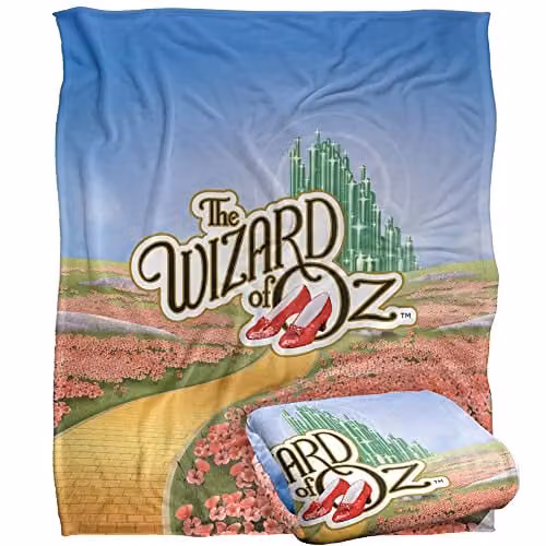 Logovision The Wizard of Oz Silky Touch Super Soft Fleece Throw Blanket, Multicolour and White, W/D/H: 152 x 127 cm – 1