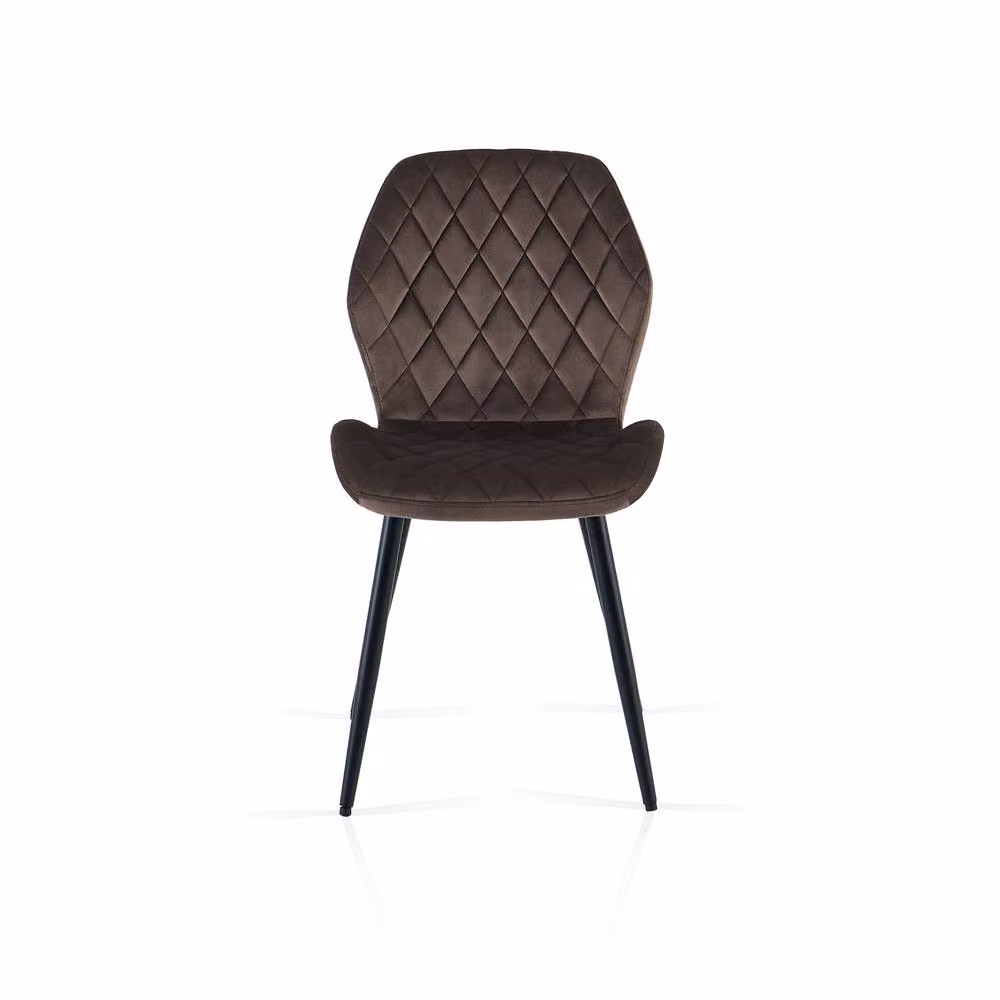 SONARA Modern Velvet Dining Chairs Set of 4 in Brown with Metal Legs – 6