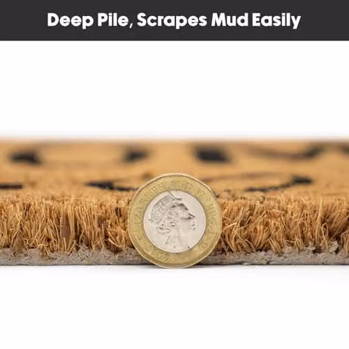 JVL Brown Coir and Rubber Non-Slip Weatherproof Doormat and Runner Set, W/D/H: 40 x 120 x 1.5 cm – 8