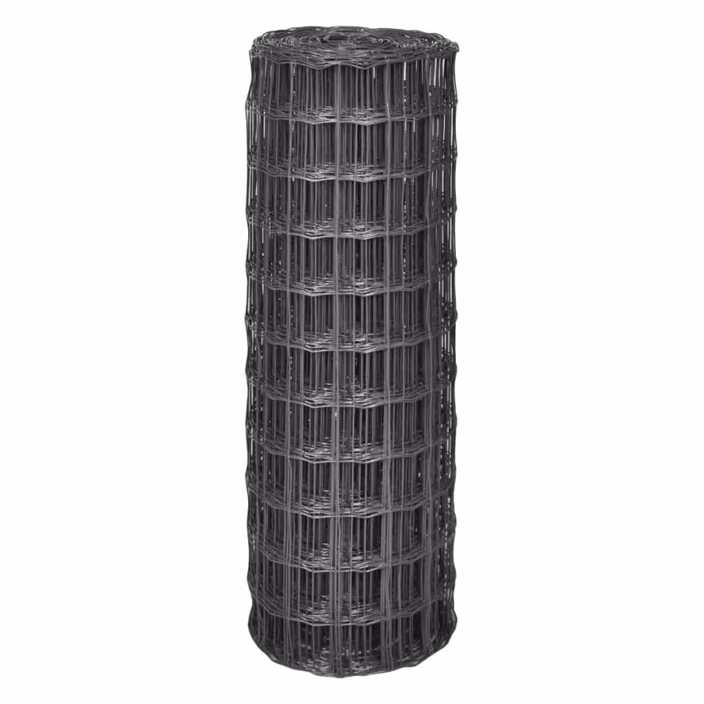 Berkfield Home Euro Fence PVC-Coated Steel Fencing, Grey, W: 25 m, H: 1.2 m – 2