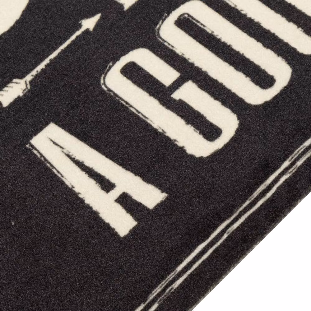Berkfield Home Washable Coffee Text Kitchen Rug in Black Velvet, W: 45 cm, L: 150 cm – 3