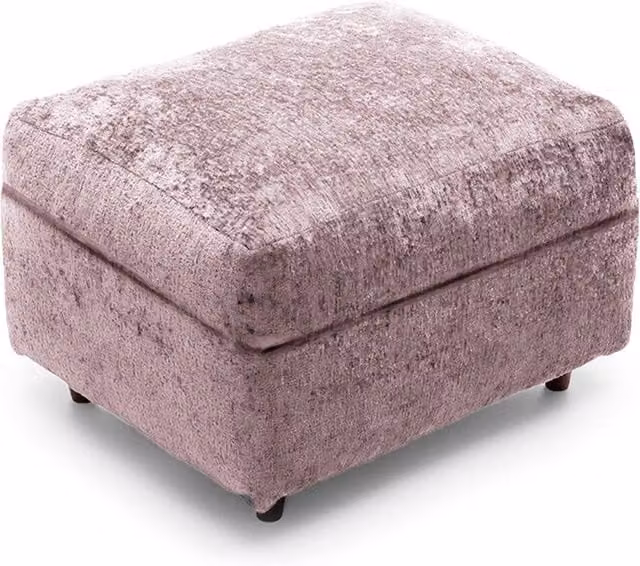 Furnishings For Less UK Monaco Soft Chenille Fabric Footstool in Pink, W/D/H: 55 x 42 x 42 cm