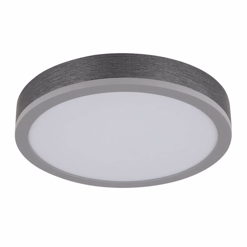 Netlighting Doro Round Flush Ceiling Light in Silver, 30 cm Diameter, Warm White LED – 2