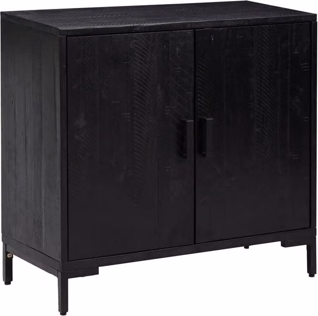 Berkfield Home Black Solid Pinewood Sideboard, W/D/H: 75 x 35 x 70 cm