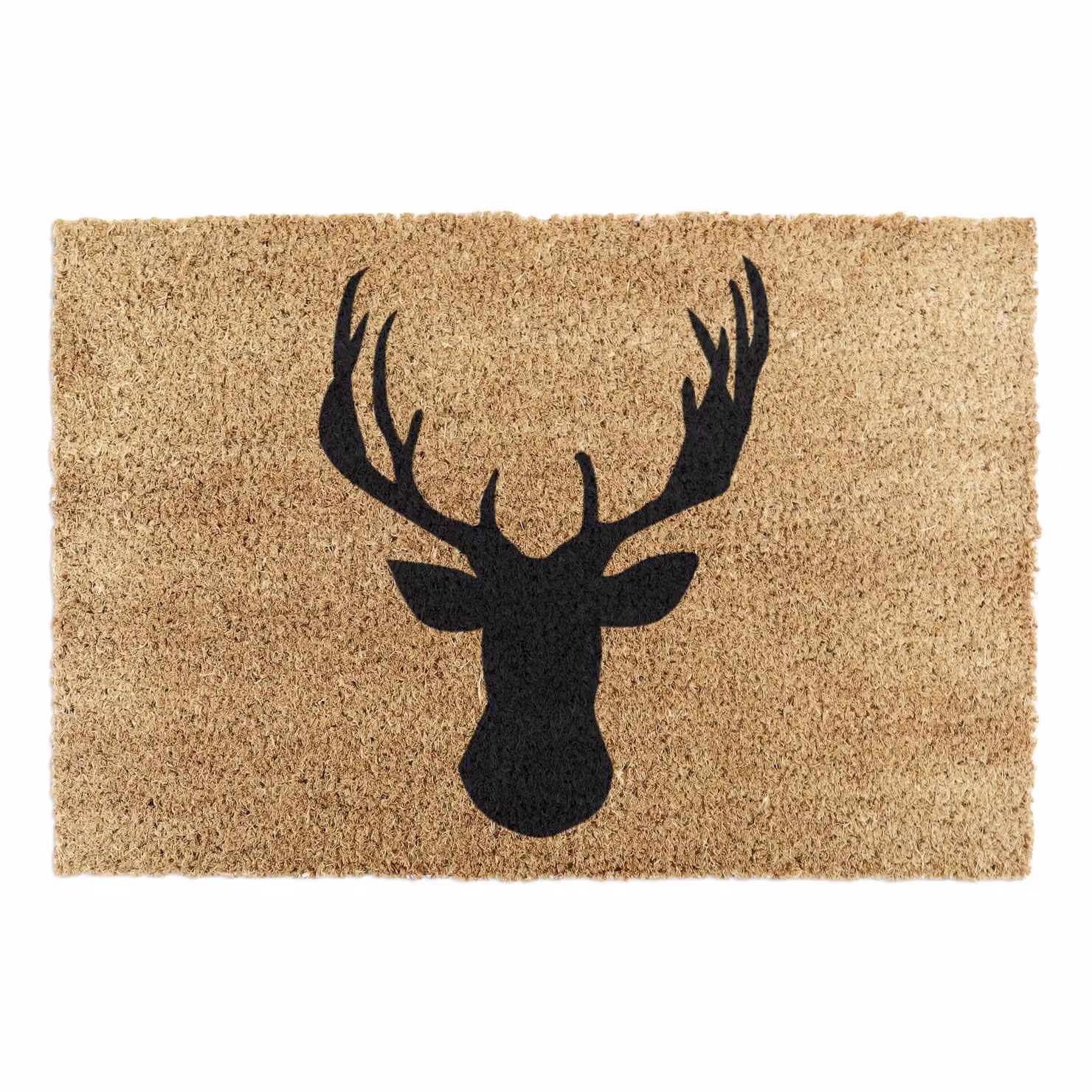 Artsy Mats Stagshead Doormat in Black, Coir with Non-Slip Rubber Backing, W: 60 cm, D: 40 cm – 4