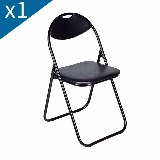 SPETLEK Black Foldable Portable Metal Chair – 1