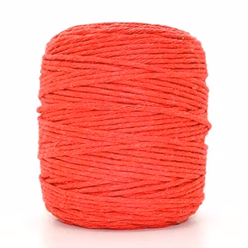 SolaDirect Premium Red Macrame Cord, 200 m of 3 mm Thick Natural Cotton Thread Yarn