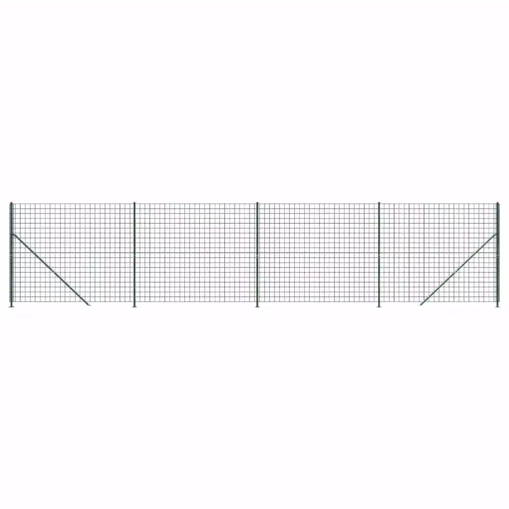 Berkfield Home Green PVC Coated Steel Wire Mesh Fence with Flange, H: 140 cm, W: 10 m – 2