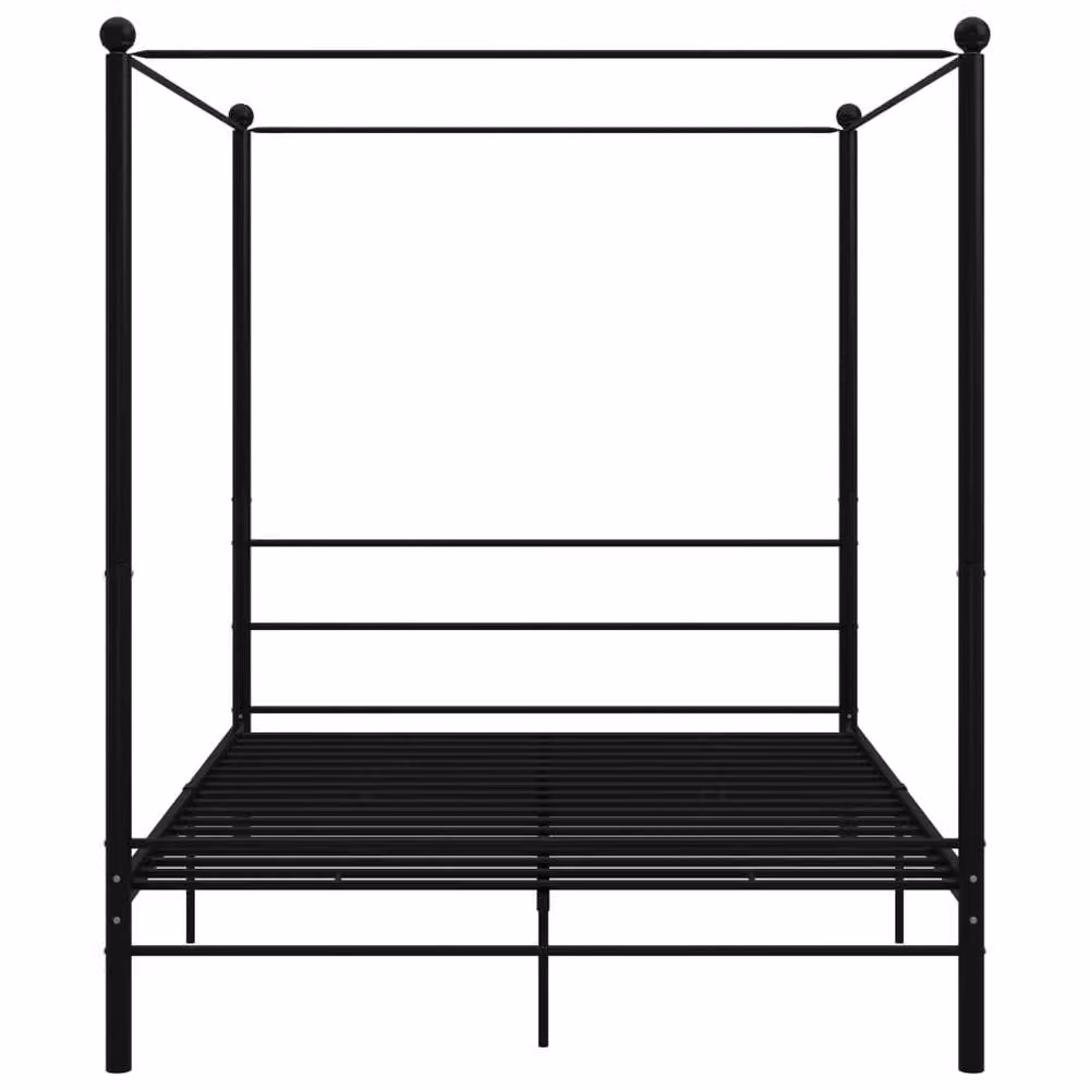 Berkfield Home Black Metal Canopy Bed Frame W/D/H: 160 x 200 x 208 cm – 2