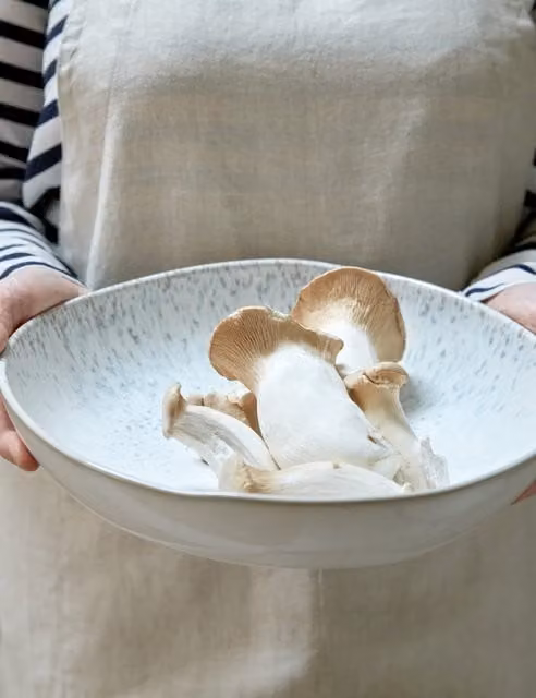Denby Kiln Large Serving Bowl in Brown, Beige and White Stoneware