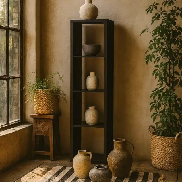 Wyld Haus Shanghai Matt Black 4 Cube Storage Unit with 4 Shelves
