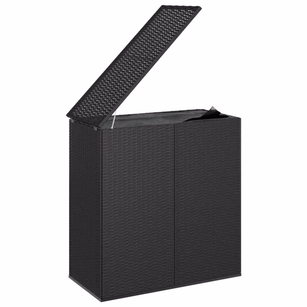 Berkfield Home Modern Black PE Rattan Garden Cushion Box, W: 100 cm, D: 49 cm, H: 103.5 cm – 2
