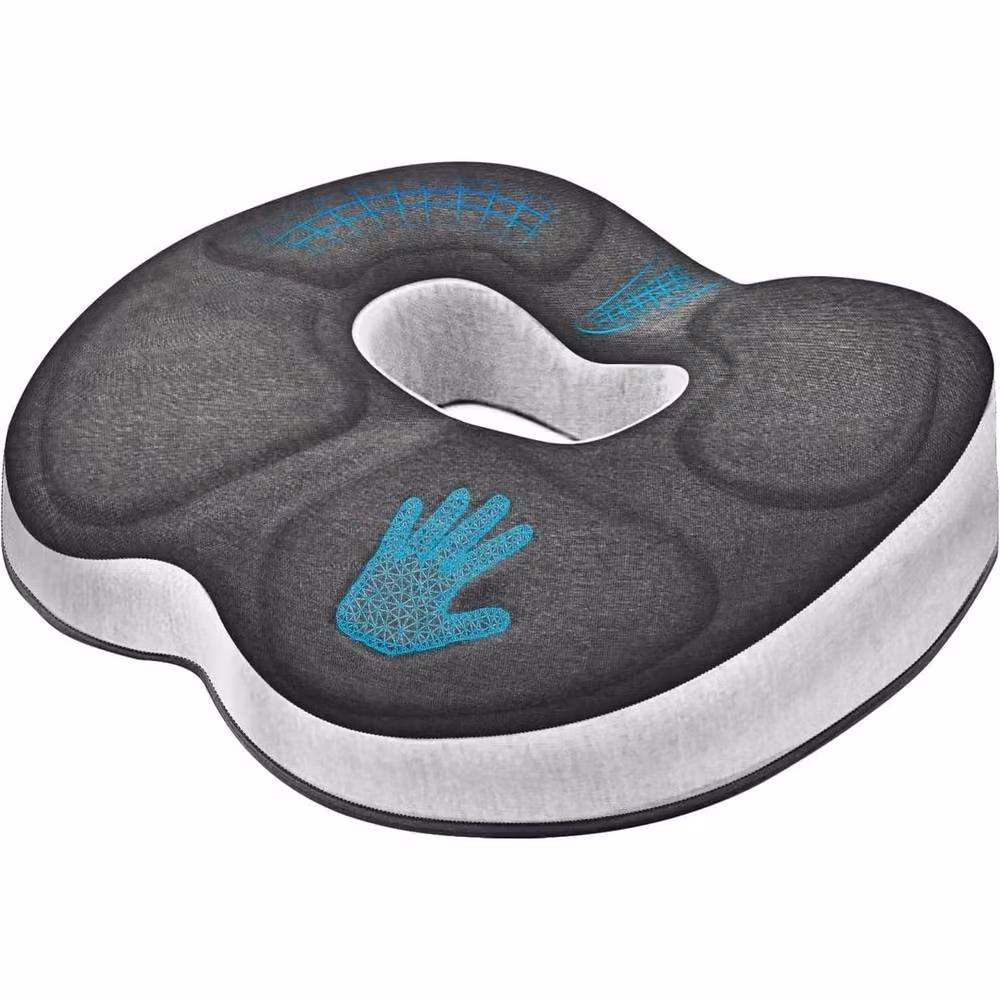 FLAVORA Grey Memory Foam Orthopedic Contoured Donut Cushion W/D/H: 100 x 190 cm – 2