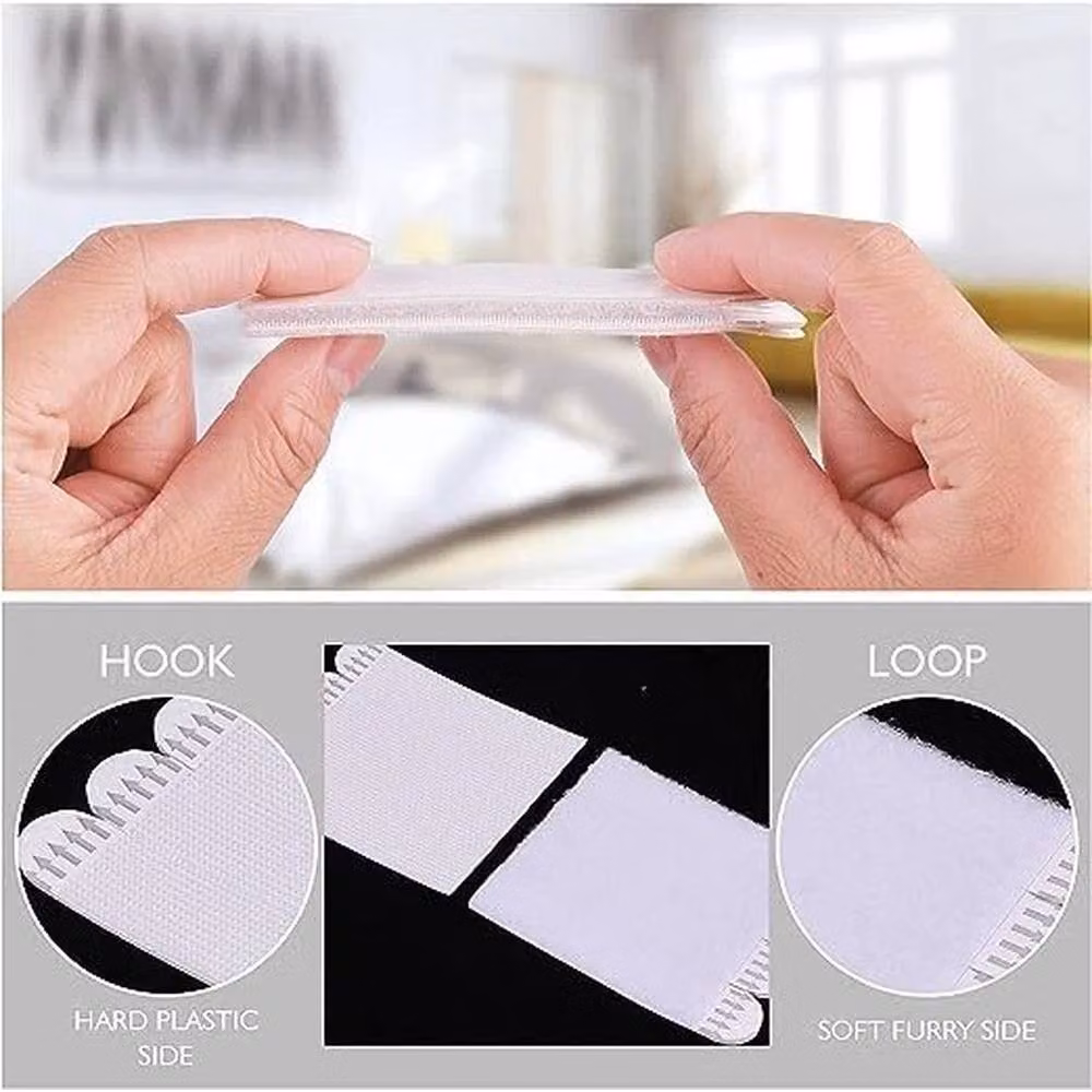 NESTLUNE 30 Pairs White Self Adhesive Damage Free Strip for Hanging Photos, W: 1000 cm, H: 52 cm – 5