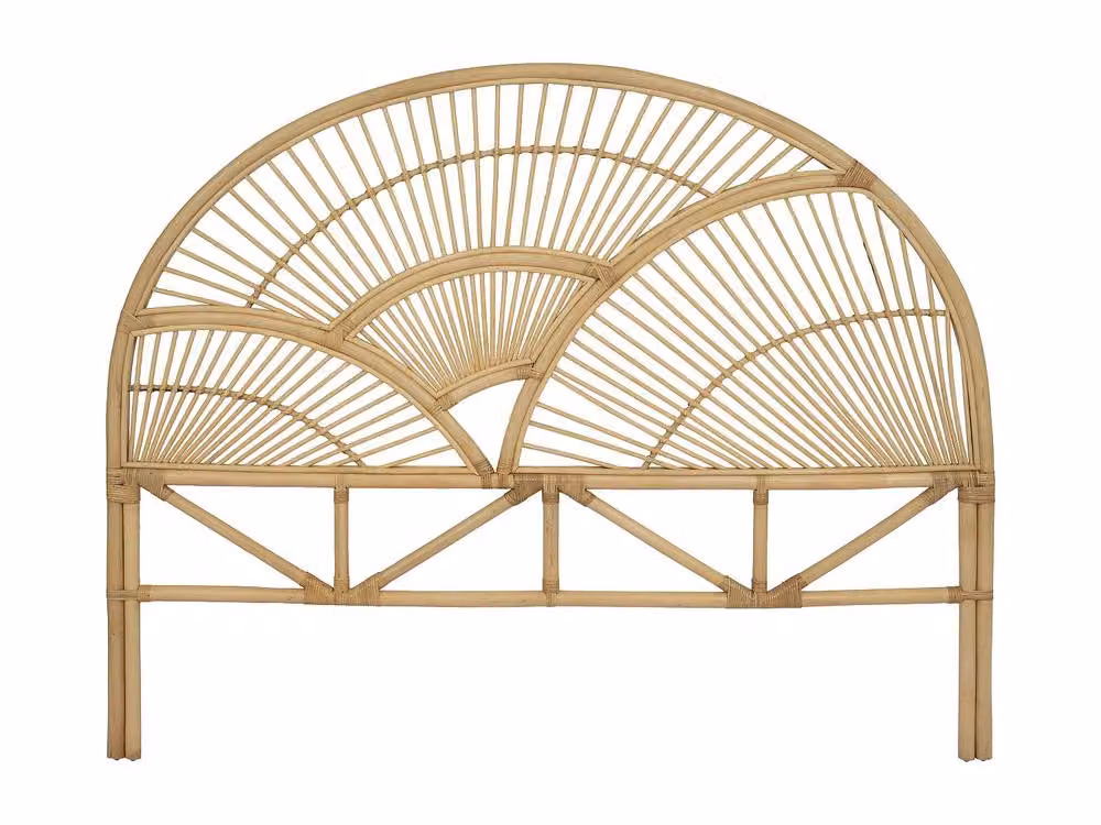 Vente-unique EFELA Rattan Headboard in Light Oak and Beige, Double Size 160 cm – 2