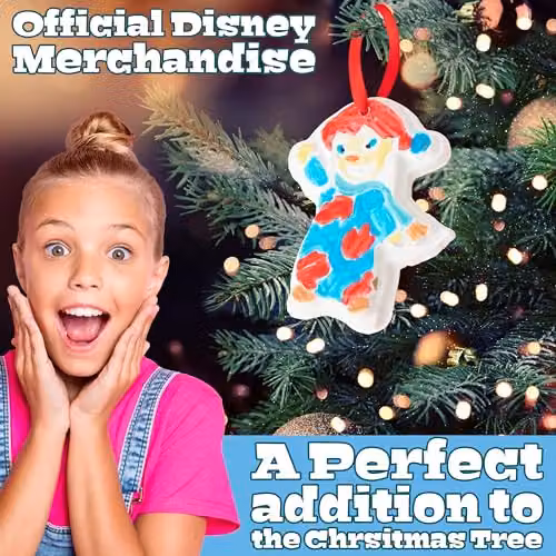 Disney Paint Your Own Christmas Bauble Painting Kit with Plaster Figures in Blue and Multicolour – 2