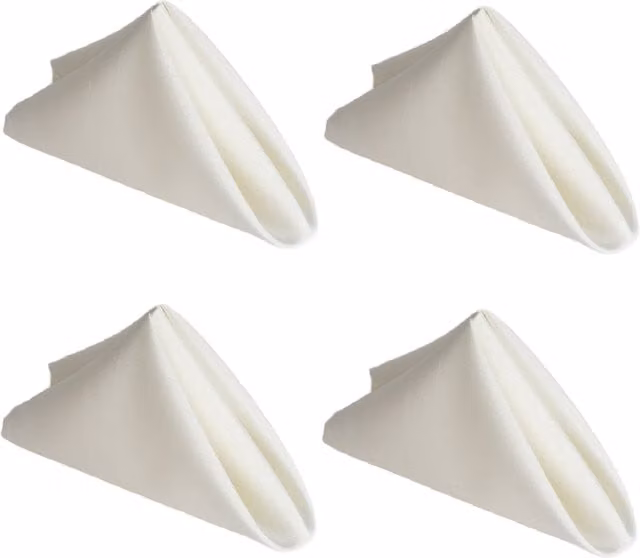 Gr8 Home Set of 4 White Polyester Square Napkins
