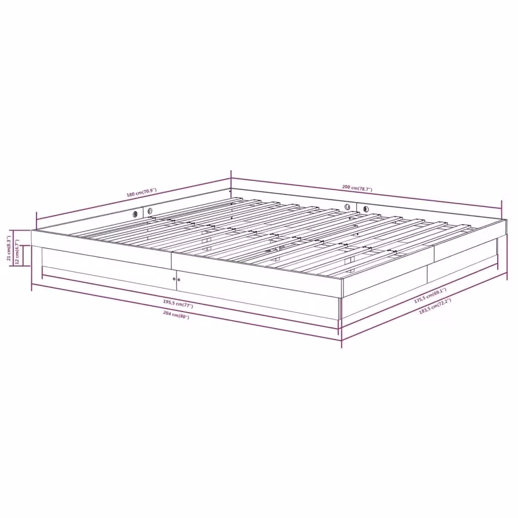 Berkfield Home Super King Solid Wood Pine Bed Frame in Brown – 2