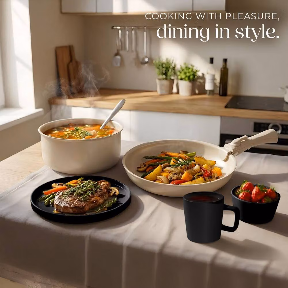 tectake Kitchen Starter Set Una/Genua Multicolour Ceramic and Stoneware Set – 6