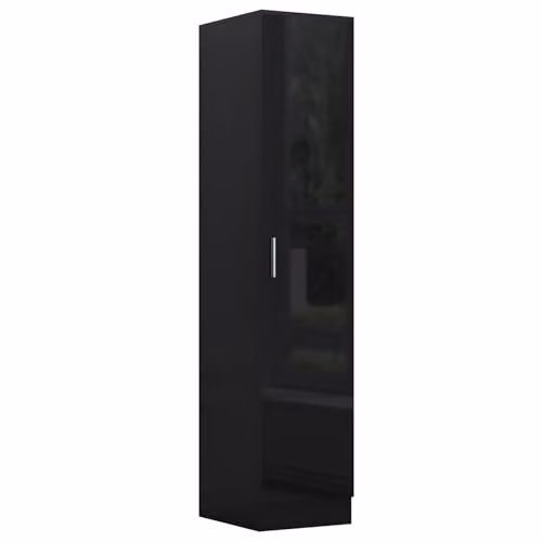 Reflect Modern Bedroom Furniture Set in Black Gloss and Black Oak Finish including 1 Door Wardrobe, 5 Drawer Chest and 2 Drawer Bedside Table – 4