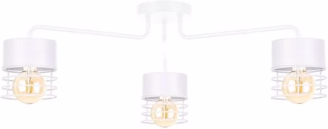 Netlighting Atollo Multi Arm Semi Flush Ceiling Light in White, Diameter: 70 cm, 3x E27
