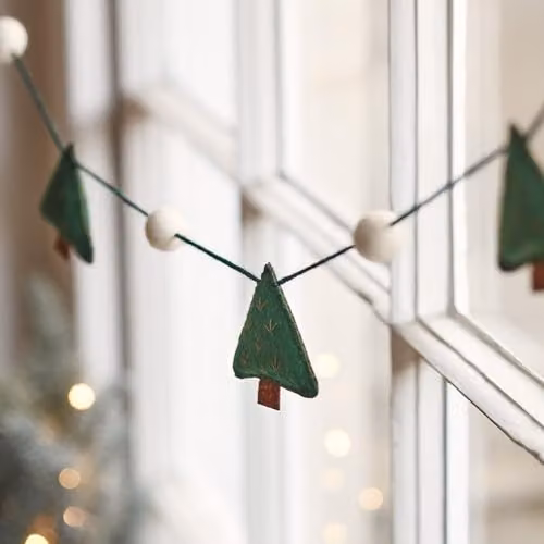 Lights4fun Green Felt Christmas Tree Garland Decoration – 3