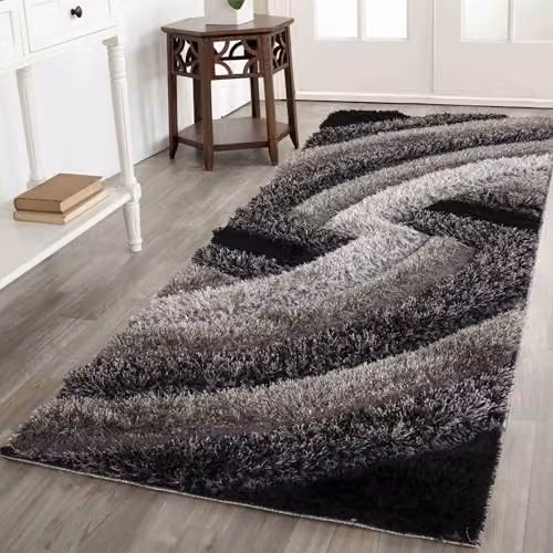 Serdim Rugs California Soft 3D Shimmer Shaggy Living Room Area Rug, Grey, W: 200 cm, D: 290 cm – 4