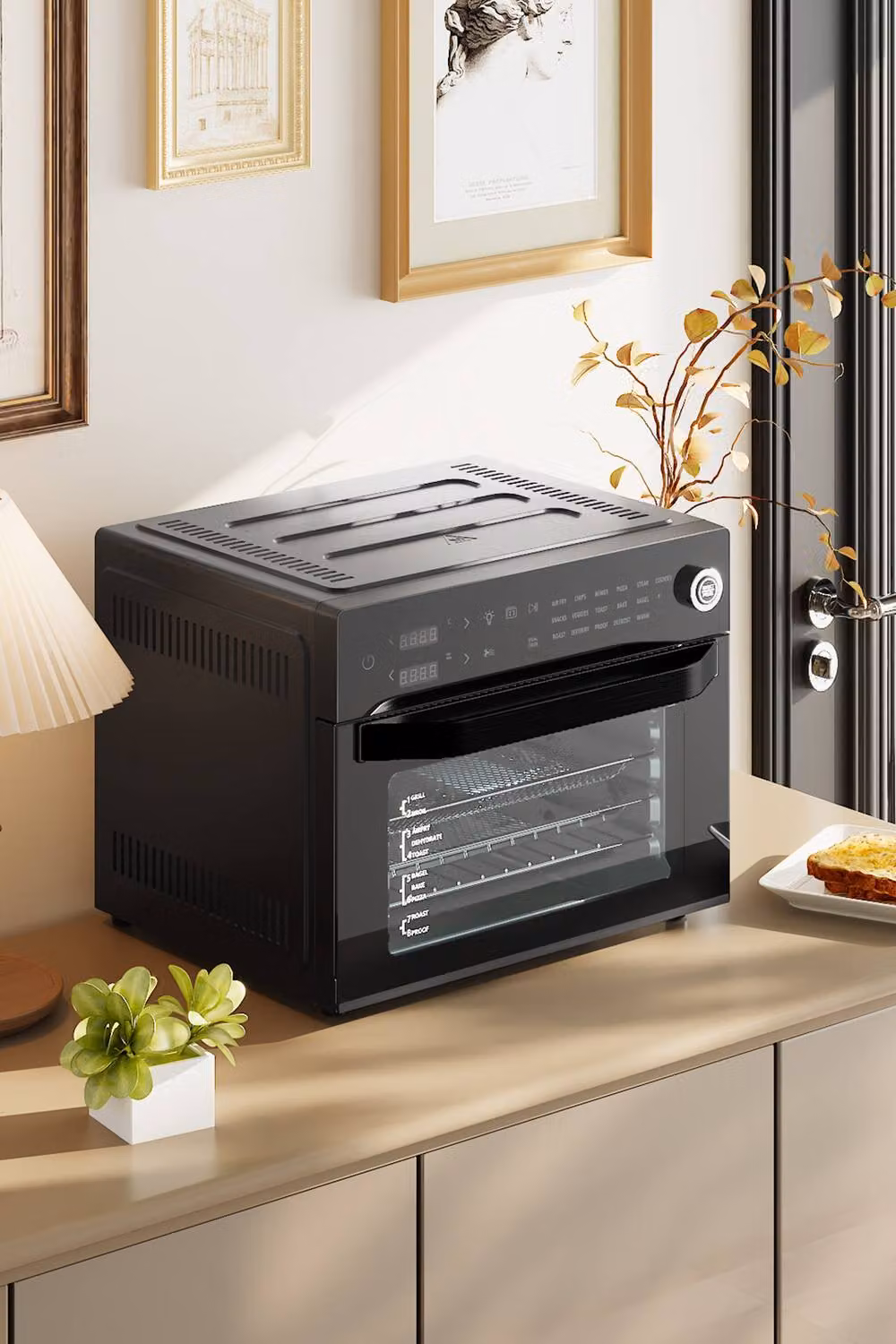 Living and Home 30L 1800W Countertop Air Fryer Grill Oven with 18 Preset Functions in Black – 3