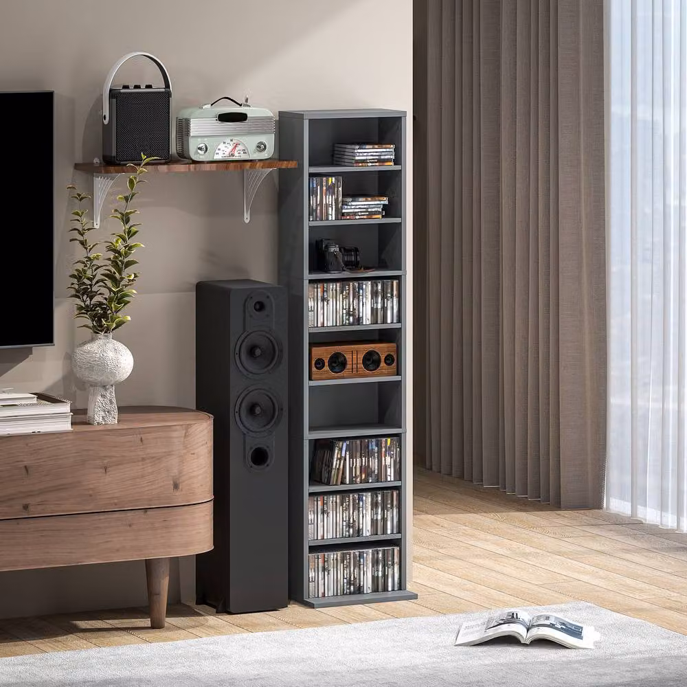 Rolipo 260 CD Narrow Media Storage Unit in Matt Grey – 7