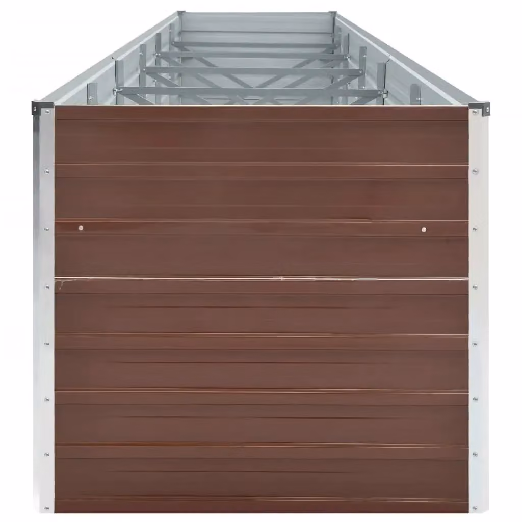 Berkfield Home Garden Galvanised Steel Raised Bed in Brown, W/D/H: 480 x 80 x 77 cm – 3