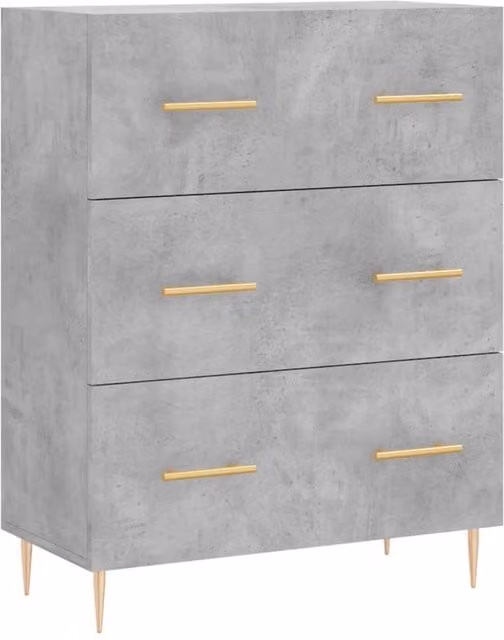 Berkfield Home Sideboard in Concrete Grey, W/D/H: 69.5 x 34 x 90 cm