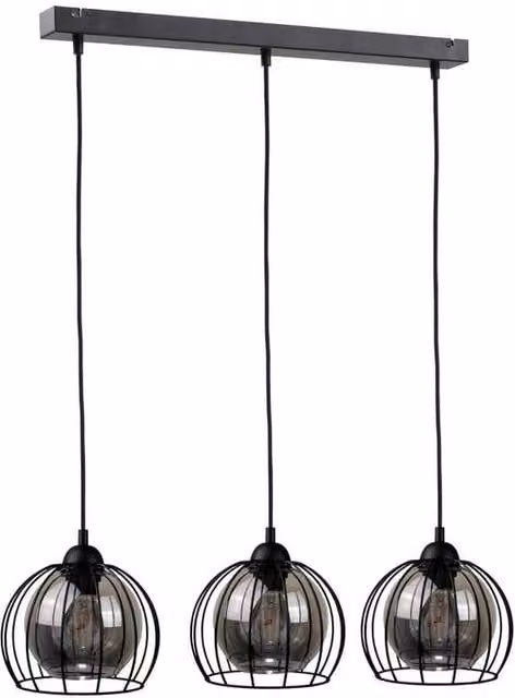 Netlighting Solo Bar Pendant Ceiling Light in Black, 60cm, 3x E27