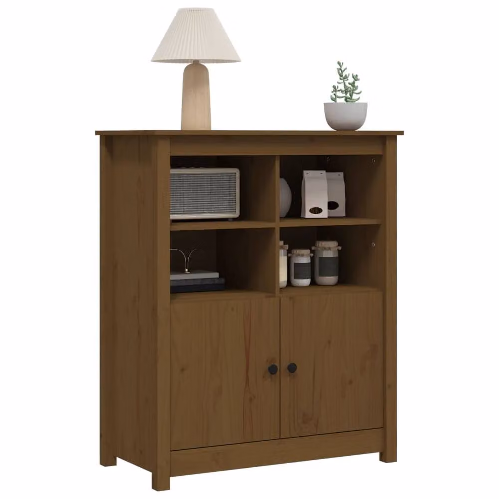 Berkfield Home Rustic Solid Wood Pine Sideboard in Honey Brown, W/D/H: 83 x 41.5 x 100 cm – 3