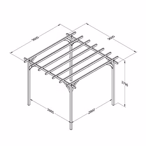 Forest Garden Forest Ultima Pergola Kit, Brown, W/D/H: 360 x 360 x 280 cm – 2
