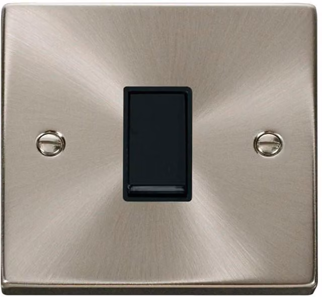 SE Home 10A 1 Gang Intermediate Light Switch in Satin Brushed Chrome Metallic Silver