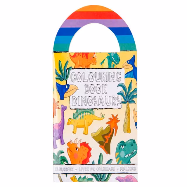 LG-Imports Pack of 12 Dinosaur Colouring Mini Books with Stickers, Multicolour