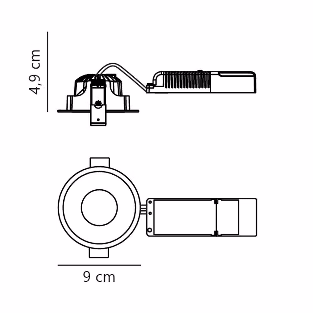 Nordlux Albric Recessed LED Downlight, Black Metal, IP44, Warm White 2700k – 3