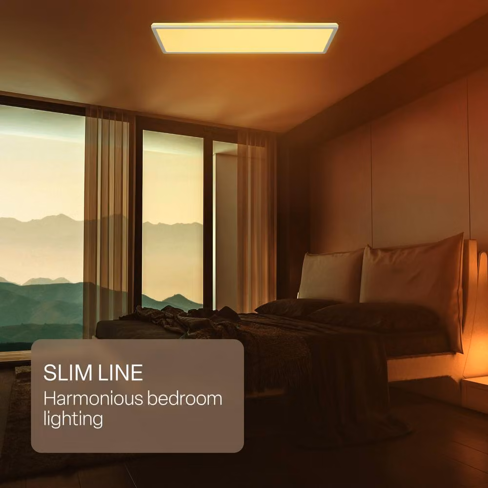 B.K.Licht White LED Slim Ceiling Panel with Remote Control, Dimmable CCT, IP44, W/D/H: 58 x 20 x 3 cm – 6